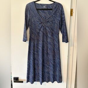 Horny Toad Rosalinda Dress Size Medium Blue‎ Organic Cotton Blend